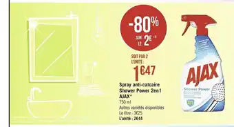 Spray anti-calcaire Shower Power 2en1 Ajax