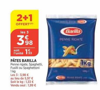 Bi1 Pâtes Barilla offre