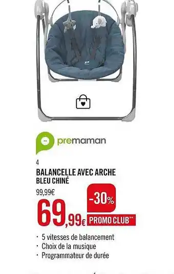 Balancelle Avec Arche Bleu Chiné Premaman