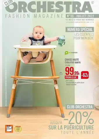 Orchestra Chaise Haute évolutive Vaniya offre