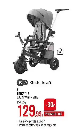 Tricycle Easytwist - Gris Kinderkraft