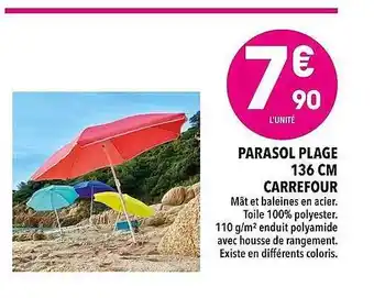 Supeco Parasol Plage 136 Cm Carrefour offre