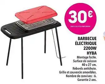 Supeco Barbecue électrique 2200 W Hyba offre