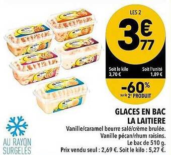 Supeco Glaces En Bac La Laitière offre