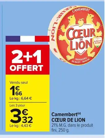 Carrefour Market Camembert Cœur de Lion offre