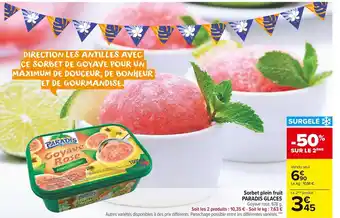 Carrefour Market Sorbet Plein Fruit Paradis Glaces offre