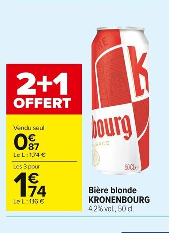 Carrefour Market Kronenbourg Bière Blonde offre