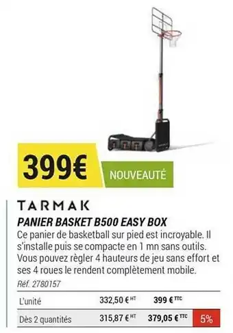 Decathlon Panier Basket B500 Easy Box Tarmak offre