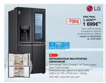LG Réfrigérateur Multiportes GMX844MC6F