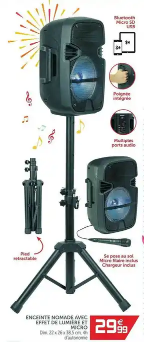 Gifi Enceinte Nomade Avec Effet De Lumière Et Micro offre
