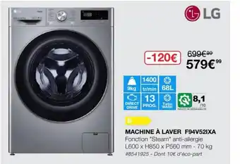 Costco LG Machine à Laver F94V52IXA offre