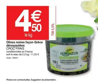 Promocash Olives Noires Facon Grèce Dénoyautées offre