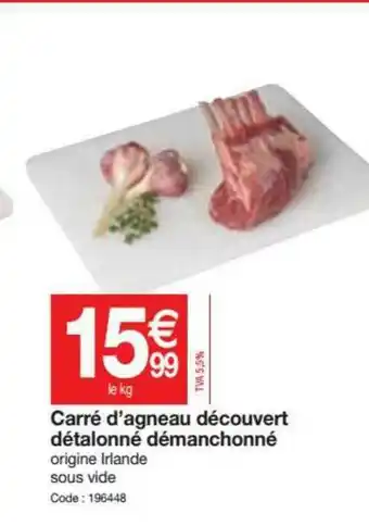 Carré D' Agneau Découvert Détalonné Démanchonné