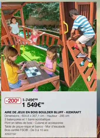 Costco Aire de Jeux En Bois Boulder Bluff-Kidkraft offre