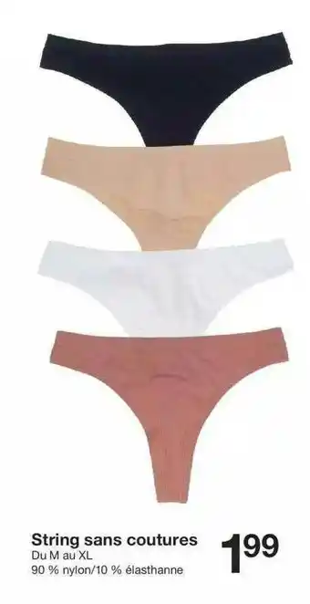 Zeeman String Sans Coutures offre