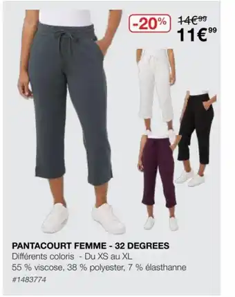 Costco Pantacourt Femme 32 Degrees offre