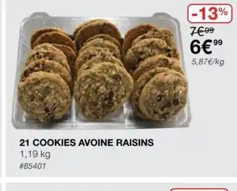 21 Cookies Avoine Raisins