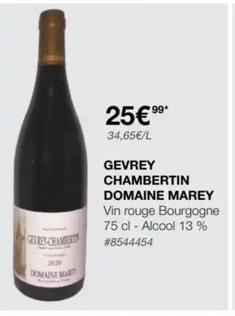 Costco Gevrey Chambertin Domaine Marey offre