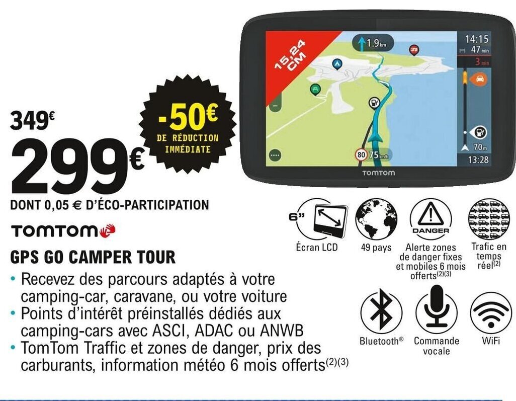 Promo Tomtom GPS Go Camper Tour chez E.Leclerc L'Auto