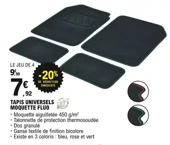 E.Leclerc L'Auto Tapis Universels Moquette Fluo offre