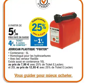 E.Leclerc L'Auto Jerrican Plastique Foxter offre