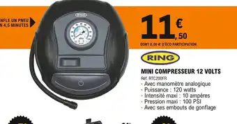 E.Leclerc L'Auto Ring Mini Compresseur 12 Volts offre