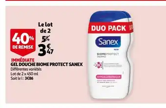 Auchan Gel douche biome protect sanex offre