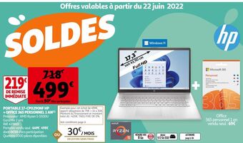 Auchan Portable 17-cp0290nf hp + office 365 personnel 1 an offre