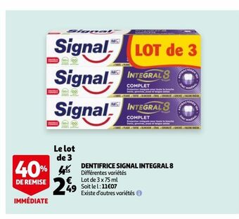 Auchan Dentifrice signal integral 8 offre