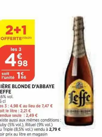 Bi1 Bière Blonde D'abbaye Leffe offre