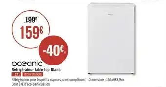 Casino Supermarchés Réfrigérateur Table Top Blanc offre