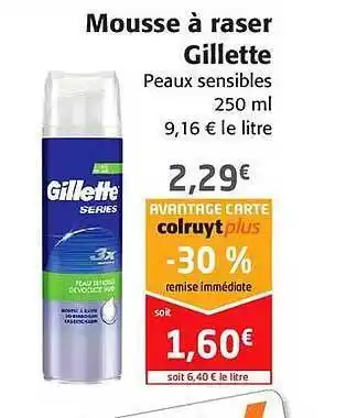 Colruyt Mousse à Raser Gillette offre