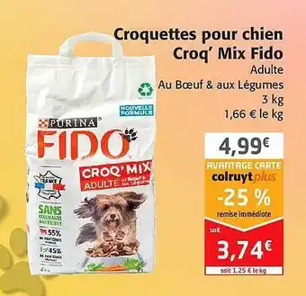 Colruyt Croquettes Pour Chien Croq' Mix Fido offre