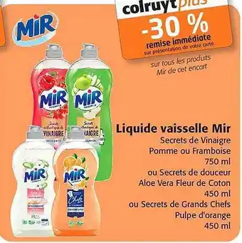 Colruyt Liquide Vaisselle Mir offre