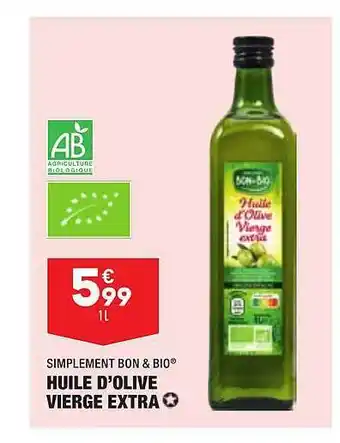 ALDI Huile D'olive Vierge Extra Simplement Bon & Bio offre