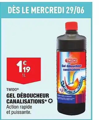 ALDI Gel Déboucheur Canalisations Twido offre