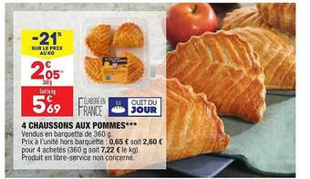 ALDI 4 Chaussons Aux Pommes offre