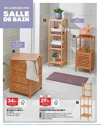 ALDI Panier à Linge Home Création Bathroom, étagère Pour Salle De Bain Home Création Bathroom offre