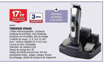 ALDI Tondeuse Visage Quigg offre