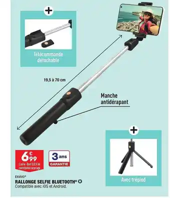 ALDI Rallonge Selfie Bluetooth Envivo offre