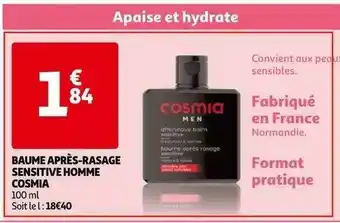 Auchan Baume Après-rasage Sensitive Homme Cosmia offre