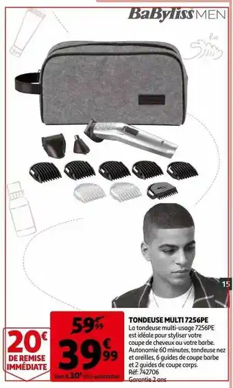 Auchan Tondeuse Multi 7256pe Babyliss Men offre