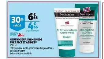 Auchan Neutrogena Crème Pieds Très Secs Et Abîmés offre