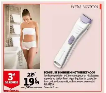 Auchan Tondeuse Bikini Remington Bkt 4000 offre