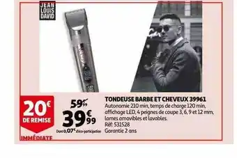 Auchan Tondeuse Barbe Et Cheveux 39961 Jean Louis David offre