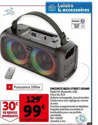 Auchan Enceinte Ibiza Street Sound offre
