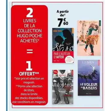 Auchan Livres De La Collection Hugo Poche offre
