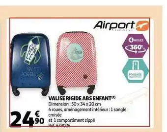 Auchan Valise Rigide Abs Enfant Airport offre