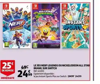 Le Jeu Nerf Legends Ou Nickelodéon All Star Brawl Sur Switch