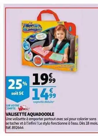 Auchan Valisette Aquadoodle offre